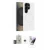 MARSİLYAN™- Galaxy S25 Ultra Kılıf Yankı Form Serisi - Şeffaf Pasifik Cam Ekran Koruyucu + Bilvis Titan Kamera Lens - GS