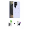 MARSİLYAN™- Galaxy S25 Ultra Kılıf Yankı Form Serisi - Şeffaf Pasifik Cam Ekran Koruyucu + Raze Metal Kamera Lens - GS