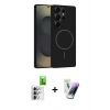 MARSİLYAN™- Galaxy S25 Ultra Kılıf Yankı Form Serisi - Şeffaf Pasifik Cam Ekran Koruyucu + Raze Metal Kamera Lens - GS
