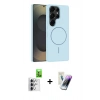 MARSİLYAN™- Galaxy S25 Ultra Kılıf Yankı Form Serisi - Şeffaf Pasifik Cam Ekran Koruyucu + Raze Metal Kamera Lens - GS