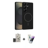 MARSİLYAN™- Galaxy S25 Ultra Kılıf Yankı Form Serisi - Şeffaf Pasifik Cam Ekran Koruyucu + Bilvis Titan Kamera Lens - SH