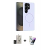 MARSİLYAN™- Galaxy S25 Ultra Kılıf Yankı Form Serisi - Şeffaf Pasifik Cam Ekran Koruyucu + Bilvis Titan Kamera Lens - SH