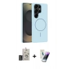 MARSİLYAN™- Galaxy S25 Ultra Kılıf Yankı Form Serisi - Şeffaf Pasifik Cam Ekran Koruyucu + Bilvis Titan Kamera Lens - SH