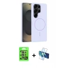 MARSİLYAN™- Galaxy S25 Ultra Kılıf Yankı Form Serisi - Siyah 3D Antistatik Seramik Nano Ekran Koruyucu + Raze Metal Kamera Lens - NLGY