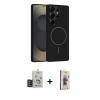 MARSİLYAN™- Galaxy S25 Ultra Kılıf Yankı Form Serisi - Siyah Bilvis 3D Cam Ekran Koruyucu + Bilvis Titan Kamera Lens - TNGI