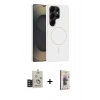 MARSİLYAN™- Galaxy S25 Ultra Kılıf Yankı Form Serisi - Siyah Bilvis 3D Cam Ekran Koruyucu + Bilvis Titan Kamera Lens - TNGI