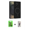 MARSİLYAN™- Galaxy S25 Ultra Kılıf Yankı Form Serisi - Siyah Bilvis 3D Cam Ekran Koruyucu + Raze Metal Kamera Lens - NLGY