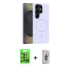 MARSİLYAN™- Galaxy S25 Ultra Kılıf Yankı Form Serisi - Siyah Bilvis 3D Cam Ekran Koruyucu + Raze Metal Kamera Lens - NLGY