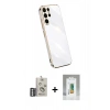MARSİLYAN™- Galaxy S25 Ultra Kılıf Yankı Serisi - Şeffaf Polymer Nano Ekran Koruyucu + Bilvis Titan Kamera Lens - GS