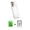 MARSİLYAN™- Galaxy S25 Ultra Kılıf Yankı Serisi - Şeffaf Polymer Nano Ekran Koruyucu + Raze Metal Kamera Lens - MI