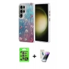 MARSİLYAN™- Galaxy S25 Ultra Kılıf Zirve Modern Prime - Şeffaf Pasifik Cam Ekran Koruyucu + Raze Metal Kamera Lens - NLGY