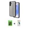 MARSİLYAN™- Galaxy S26 Kılıf Ahenk Çizgi Serisi - Şeffaf Pasifik Cam Ekran Koruyucu + Raze Metal Kamera Lens - SH