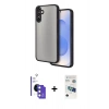 MARSİLYAN™- Galaxy S26 Kılıf Ahenk Çizgi Serisi - Siyah 3D Antistatik Seramik Nano Ekran Koruyucu + Bilvis Titan Kamera Lens - MI