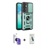 MARSİLYAN™- Galaxy S26 Kılıf Ahenk Klasik - Şeffaf Pasifik Cam Ekran Koruyucu + Bilvis Titan Kamera Lens - PE