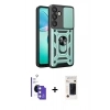 MARSİLYAN™- Galaxy S26 Kılıf Ahenk Klasik - Siyah 3D Antistatik Hayalet Cam Ekran Koruyucu + Bilvis Titan Kamera Lens - MI