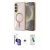 MARSİLYAN™- Galaxy S26 Kılıf Nova Işık Özel Seri - Şeffaf Pasifik Cam Ekran Koruyucu + Bilvis Titan Kamera Lens - MI