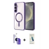 MARSİLYAN™- Galaxy S26 Kılıf Nova Işık Özel Seri - Şeffaf Pasifik Cam Ekran Koruyucu + Bilvis Titan Kamera Lens - MI