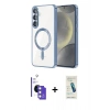 MARSİLYAN™- Galaxy S26 Kılıf Nova Işık Özel Seri - Şeffaf Pasifik Cam Ekran Koruyucu + Bilvis Titan Kamera Lens - GS