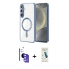 MARSİLYAN™- Galaxy S26 Kılıf Nova Işık Özel Seri - Şeffaf Pasifik Cam Ekran Koruyucu + Bilvis Titan Kamera Lens - MI