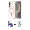 MARSİLYAN™- Galaxy S26 Kılıf Nova Işık Özel Seri - Şeffaf Pasifik Cam Ekran Koruyucu + Bilvis Titan Kamera Lens - GS