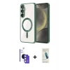 MARSİLYAN™- Galaxy S26 Kılıf Nova Işık Özel Seri - Şeffaf Pasifik Cam Ekran Koruyucu + Bilvis Titan Kamera Lens - MI