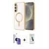 MARSİLYAN™- Galaxy S26 Kılıf Nova Işık Özel Seri - Şeffaf Pasifik Cam Ekran Koruyucu + Bilvis Titan Kamera Lens - MI