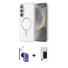 MARSİLYAN™- Galaxy S26 Kılıf Nova Işık Özel Seri - Siyah 3D Antistatik Hayalet Cam Ekran Koruyucu + Bilvis Titan Kamera Lens - PE
