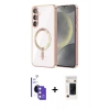 MARSİLYAN™- Galaxy S26 Kılıf Nova Işık Özel Seri - Siyah 3D Antistatik Hayalet Cam Ekran Koruyucu + Bilvis Titan Kamera Lens - PE