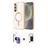 MARSİLYAN™- Galaxy S26 Kılıf Nova Işık Özel Seri - Siyah 3D Antistatik Hayalet Cam Ekran Koruyucu + Bilvis Titan Kamera Lens - MI