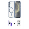 MARSİLYAN™- Galaxy S26 Kılıf Nova Işık Özel Seri - Siyah 3D Antistatik Seramik Nano Ekran Koruyucu + Bilvis Titan Kamera Lens - MI