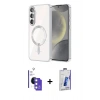 MARSİLYAN™- Galaxy S26 Kılıf Nova Işık Özel Seri - Siyah Bilvis 3D Cam Ekran Koruyucu + Bilvis Titan Kamera Lens - GS