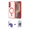 MARSİLYAN™- Galaxy S26 Kılıf Nova Işık Özel Seri - Siyah Bilvis Hayalet Cam Ekran Koruyucu + Bilvis Titan Kamera Lens - PE