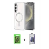 MARSİLYAN™- Galaxy S26 Kılıf Nova Işık Özel Seri - Siyah Bilvis Hayalet Cam Ekran Koruyucu + Raze Metal Kamera Lens - SH