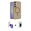 MARSİLYAN™- Galaxy S26 Kılıf Siluet Minimal Prime - Siyah 3D Antistatik Hayalet Cam Ekran Koruyucu + Bilvis Titan Kamera Lens - PE
