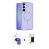 MARSİLYAN™- Galaxy S26 Kılıf Siluet Minimal Prime - Siyah 3D Antistatik Hayalet Cam Ekran Koruyucu + Bilvis Titan Kamera Lens - PE