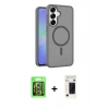 MARSİLYAN™- Galaxy S26 Kılıf Siluet Minimal Prime - Siyah 3D Antistatik Hayalet Cam Ekran Koruyucu + Raze Metal Kamera Lens - GS