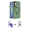MARSİLYAN™- Galaxy S26 Kılıf Siluet Minimal Prime - Siyah 3D Antistatik Seramik Nano Ekran Koruyucu + Bilvis Titan Kamera Lens - PE