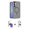 MARSİLYAN™- Galaxy S26 Kılıf Siluet Minimal Prime - Siyah 3D Antistatik Seramik Nano Ekran Koruyucu + Bilvis Titan Kamera Lens - PE
