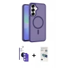 MARSİLYAN™- Galaxy S26 Kılıf Siluet Minimal Prime - Siyah 3D Antistatik Seramik Nano Ekran Koruyucu + Bilvis Titan Kamera Lens - MI