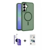 MARSİLYAN™- Galaxy S26 Kılıf Siluet Minimal Prime - Siyah 3D Antistatik Seramik Nano Ekran Koruyucu + Bilvis Titan Kamera Lens - MI