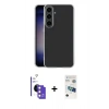 MARSİLYAN™- Galaxy S26 Kılıf Zirve Doku - Siyah 3D Antistatik Seramik Nano Ekran Koruyucu + Bilvis Titan Kamera Lens - PE