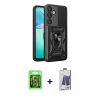 MARSİLYAN™- Galaxy S26 Plus Kılıf Ahenk Klasik - Siyah Bilvis Hayalet Cam Ekran Koruyucu + Raze Metal Kamera Lens - GS