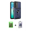 MARSİLYAN™- Galaxy S26 Plus Kılıf Ahenk Klasik - Siyah Bilvis Hayalet Cam Ekran Koruyucu + Raze Metal Kamera Lens - GS