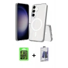 MARSİLYAN™- Galaxy S26 Plus Kılıf Ahenk Yansıma Prime - Siyah Bilvis Hayalet Cam Ekran Koruyucu + Raze Metal Kamera Lens - SH