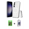 MARSİLYAN™- Galaxy S26 Plus Kılıf Ahenk Yansıma Prime - Siyah Bilvis Hayalet Cam Ekran Koruyucu + Raze Metal Kamera Lens - GS