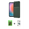 MARSİLYAN™- Galaxy S26 Plus Kılıf Eksen Form Prime - Siyah 3D Antistatik Seramik Nano Ekran Koruyucu + Raze Metal Kamera Lens - SH