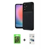 MARSİLYAN™- Galaxy S26 Plus Kılıf Eksen Form Prime - Siyah 3D Antistatik Seramik Nano Ekran Koruyucu + Raze Metal Kamera Lens - SH
