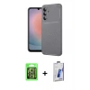 MARSİLYAN™- Galaxy S26 Plus Kılıf Eksen Form Prime - Siyah Bilvis 3D Cam Ekran Koruyucu + Raze Metal Kamera Lens - GS