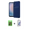 MARSİLYAN™- Galaxy S26 Plus Kılıf Eksen Form Prime - Siyah Bilvis 3D Cam Ekran Koruyucu + Raze Metal Kamera Lens - GS
