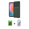 MARSİLYAN™- Galaxy S26 Plus Kılıf Eksen Form Prime - Siyah Bilvis 3D Cam Ekran Koruyucu + Raze Metal Kamera Lens - SH